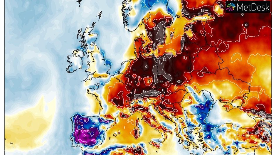 Odchylenie temperatury od średniej sięgnie nawet 12 st. C!