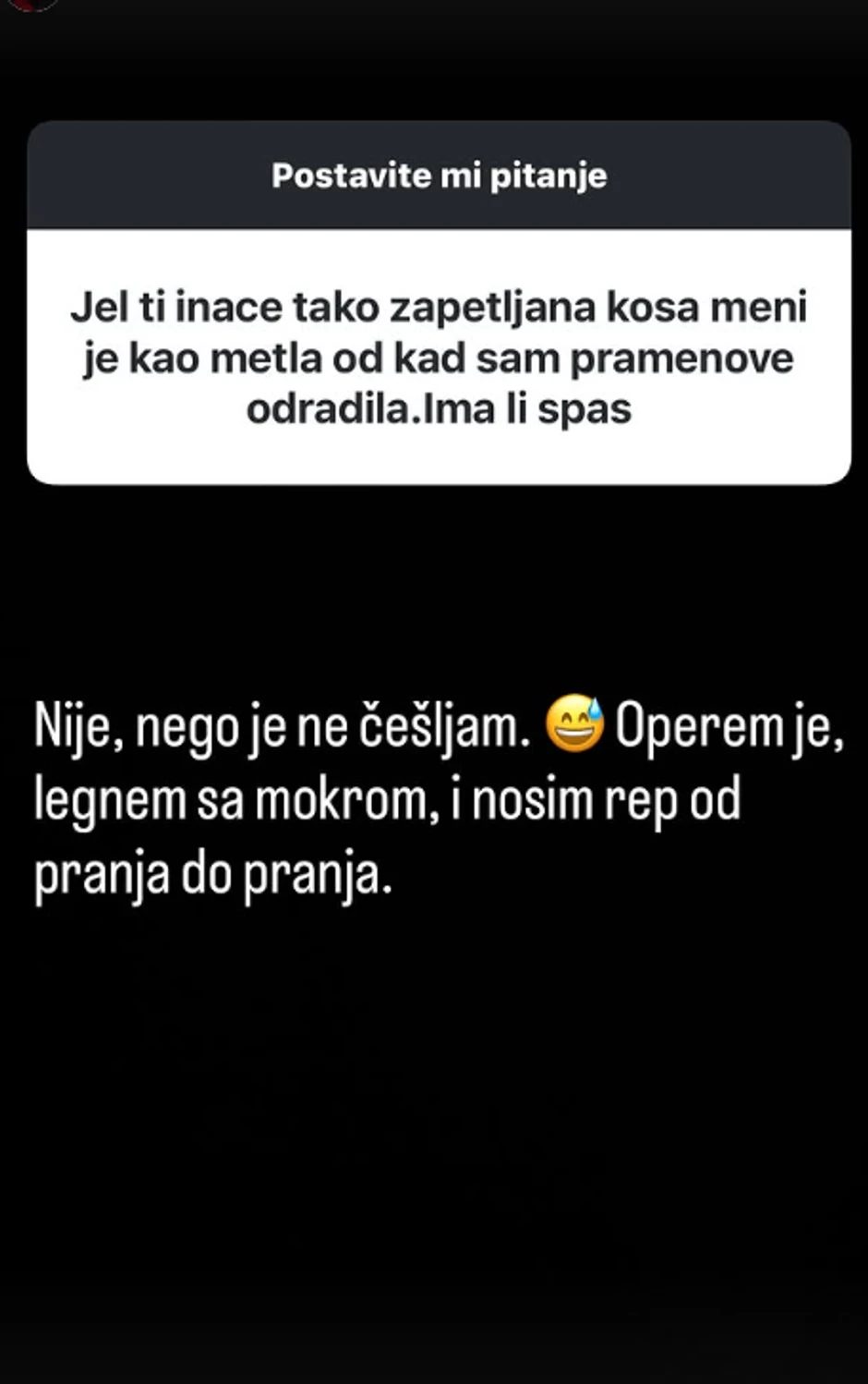 Jelena Radanović snimala ućebanu kosu