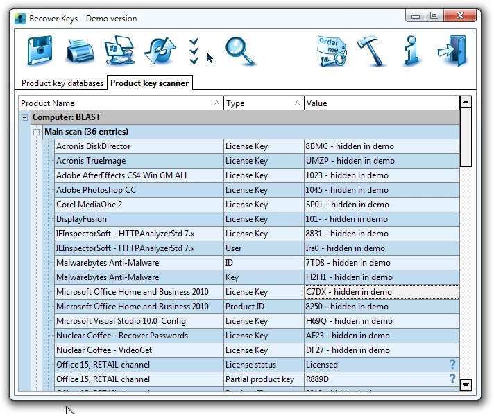 Recover Keys