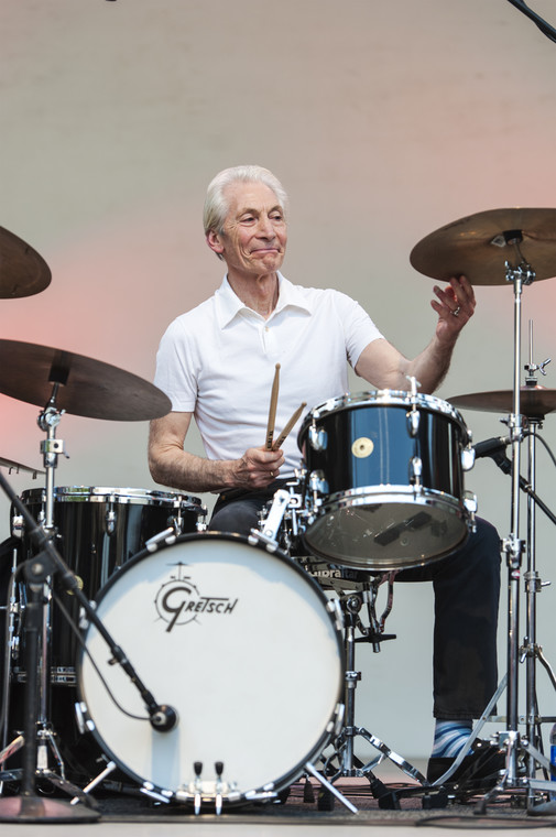 Charlie Watts podczas koncertu w Nowym Jorku w 2012 r.