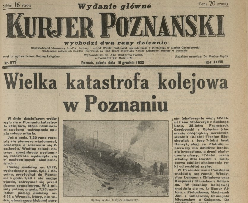 "Kurier Poznański" 16 grudnia 1933 r.