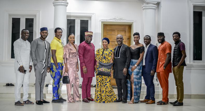 The cast of Queen Moremi: The Musical at the Ooni of Ife's palace