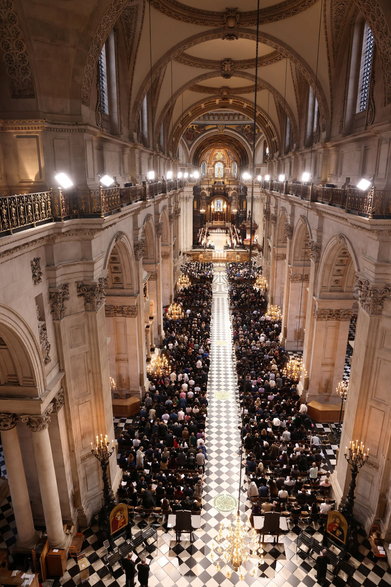 Katedra św. Pawła w Londynie, nabożeństwo w intencji zmarłej królowej Elżbiety II, 9 września 2022 r.