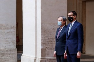 Morawiecki po spotkaniu z Draghim: Zgodziliśmy się, że sankcje na Rosję muszą być realne