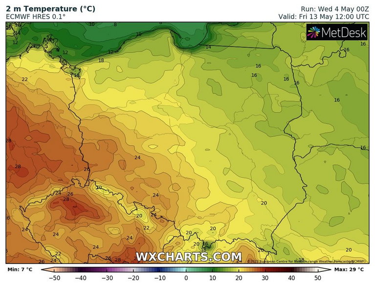 Temperatura ma systematycznie rosnąć