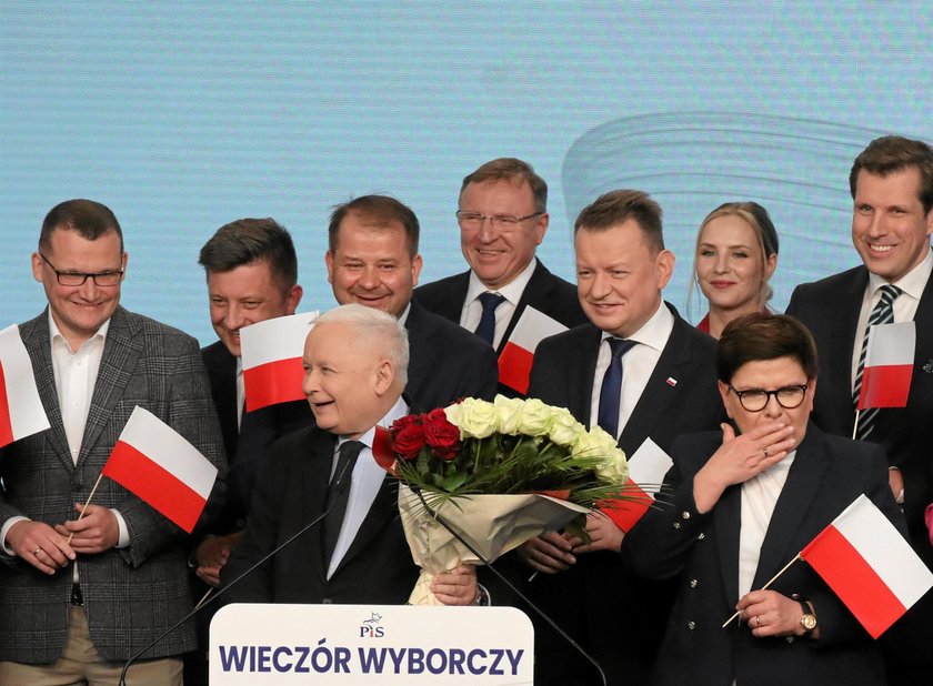 Wieczór wyborczy w sztabie Prawa i Sprawiedliwości