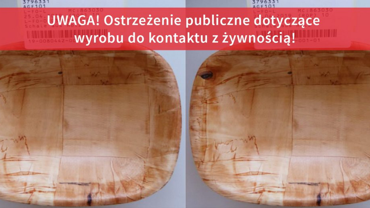 GIS wycofuje drewniane miseczki. Mogą zawierać formaldehyd