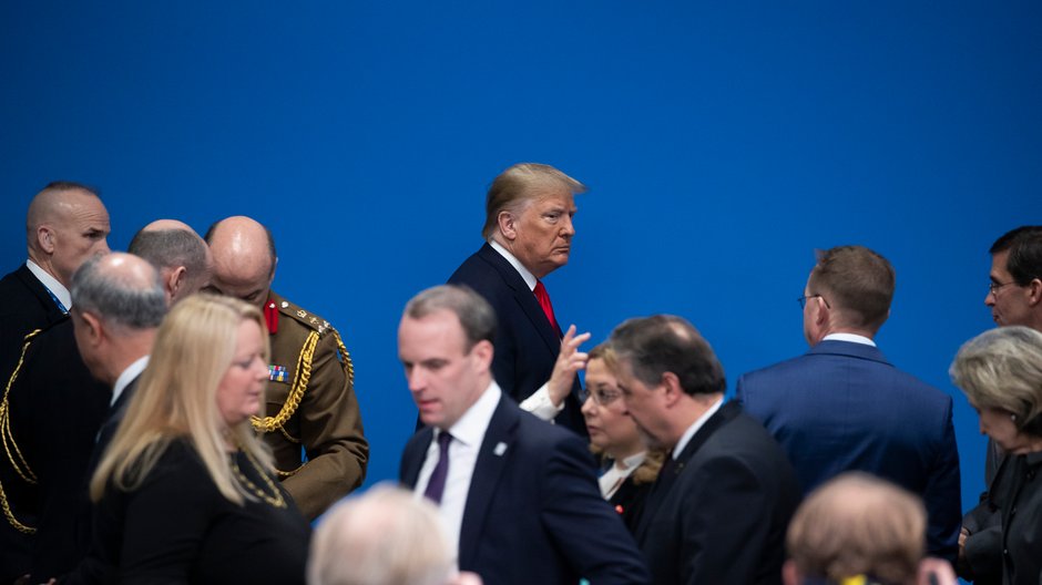 Donald Trump na szczycie NATO w Wielkiej Brytanii, grudzień 2019 r. 