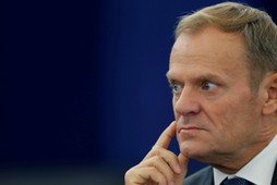 European Council President Tusk attends a debate at the European Parliament in Strasbourg