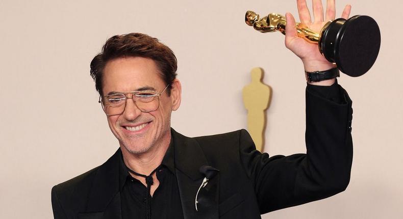 Robert Downey Jr won his first Oscar, for best supporting actor for Oppenheimer