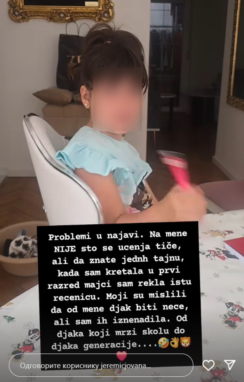 Jovana Jeremić snimala ćerku