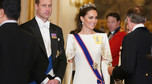 Książę William z żoną Kate, księżną Walii, na State Banquet w Pałacu Buckingham