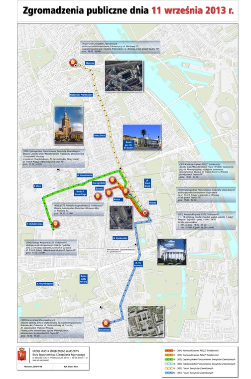 Trasa demonstracji z 11 września. Fot. Urząd m.st. Warszawy