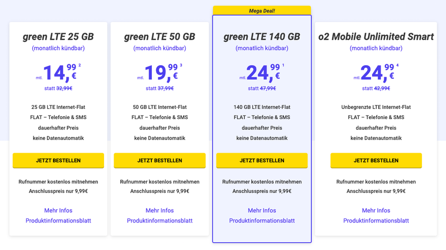 Mega Sim şu anda O2 ağındaki en iyi tarifeleri sunuyor
