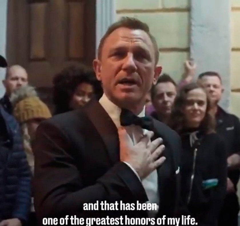 Daniel Craig zapłakany żegna się z rolą Bonda filmem "Nie czas umierać"