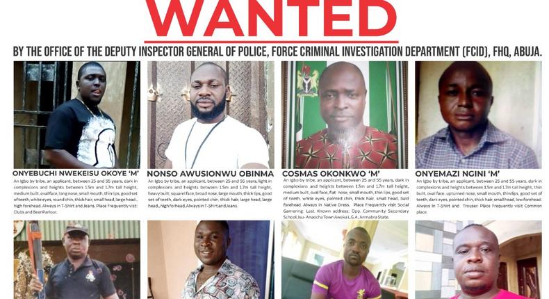 Police declare 12 suspects wanted for killings in Anambra; Full List