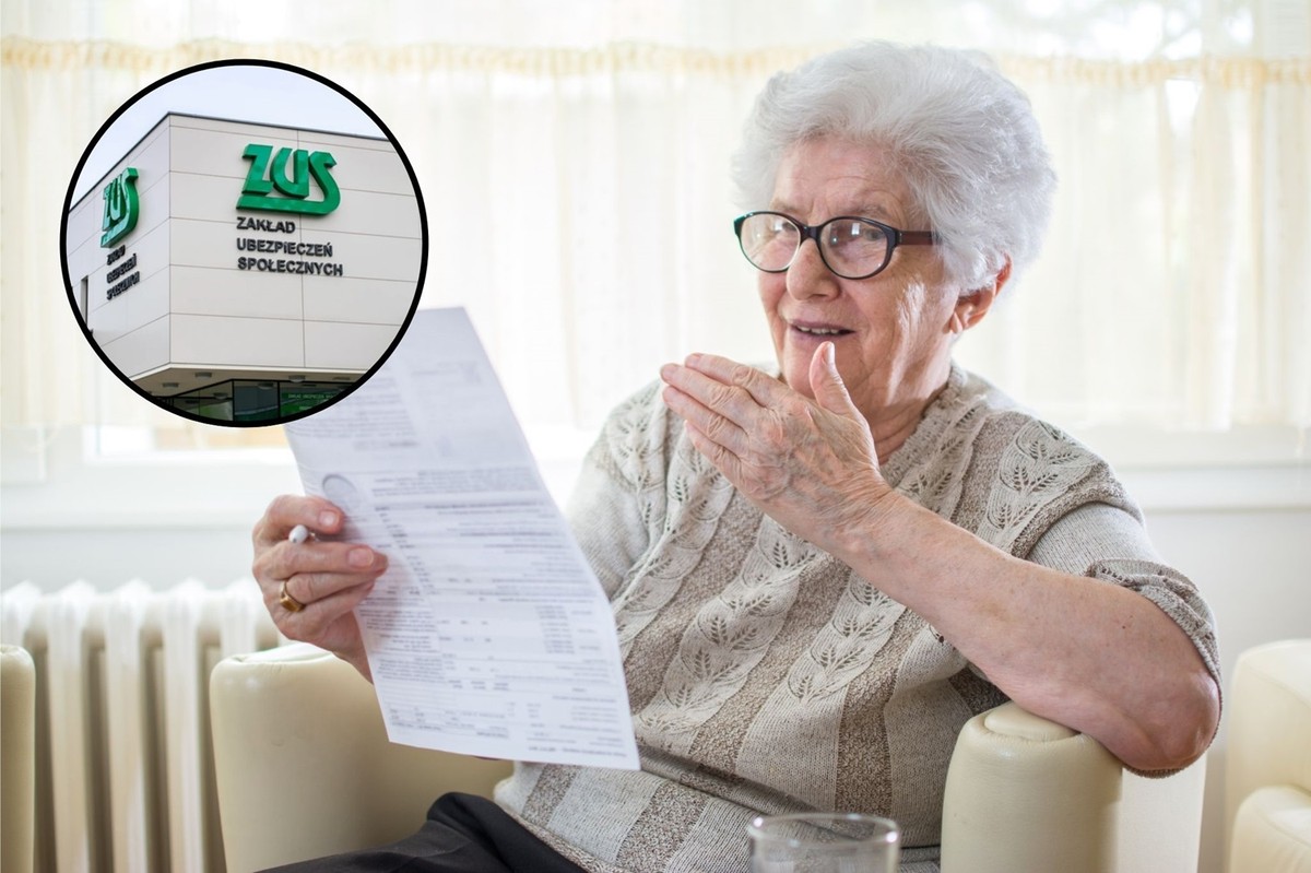 Seniorka z dokumentami ZUS dotyczących emerytury