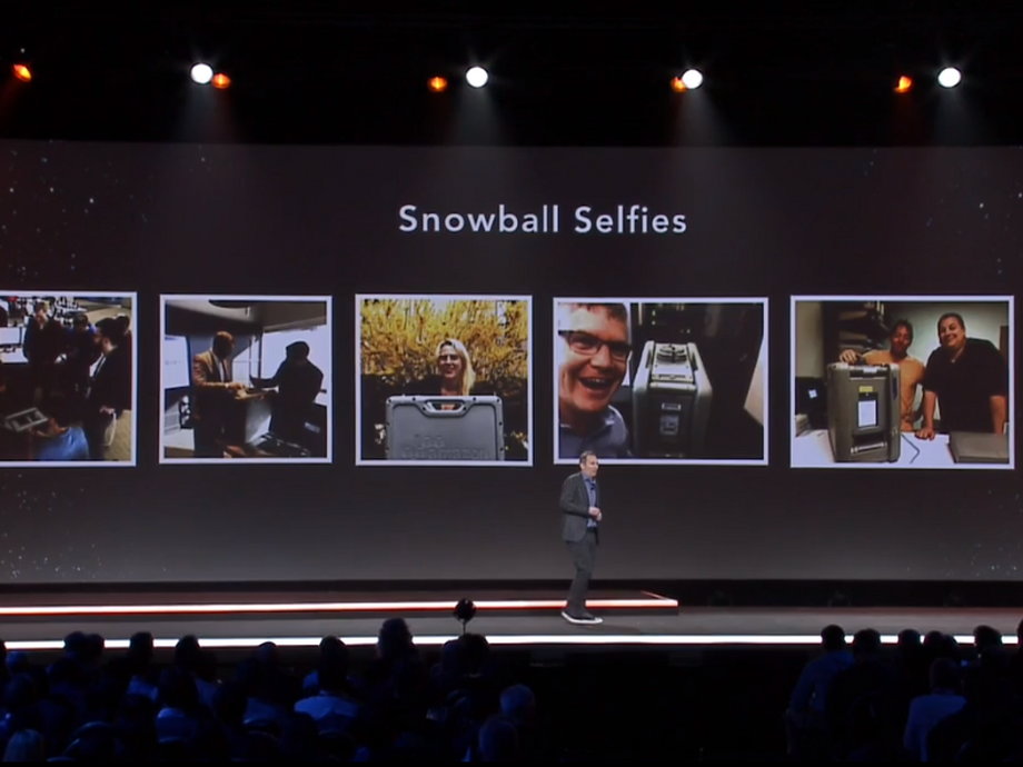 Amazon Snowball selfies.