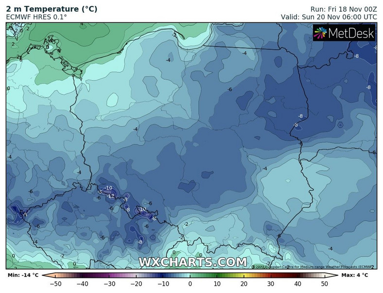 O wschodzie słońca temperatura może spaść nawet do -10 st. C