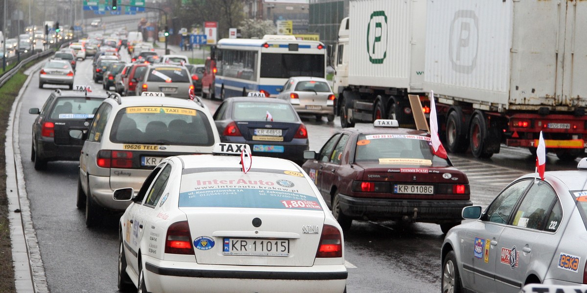 protest taksówkarzy