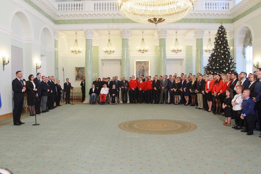Prezydent Andrzej Duda spotkał się ze sportowcami w Pałacu Prezydenckim