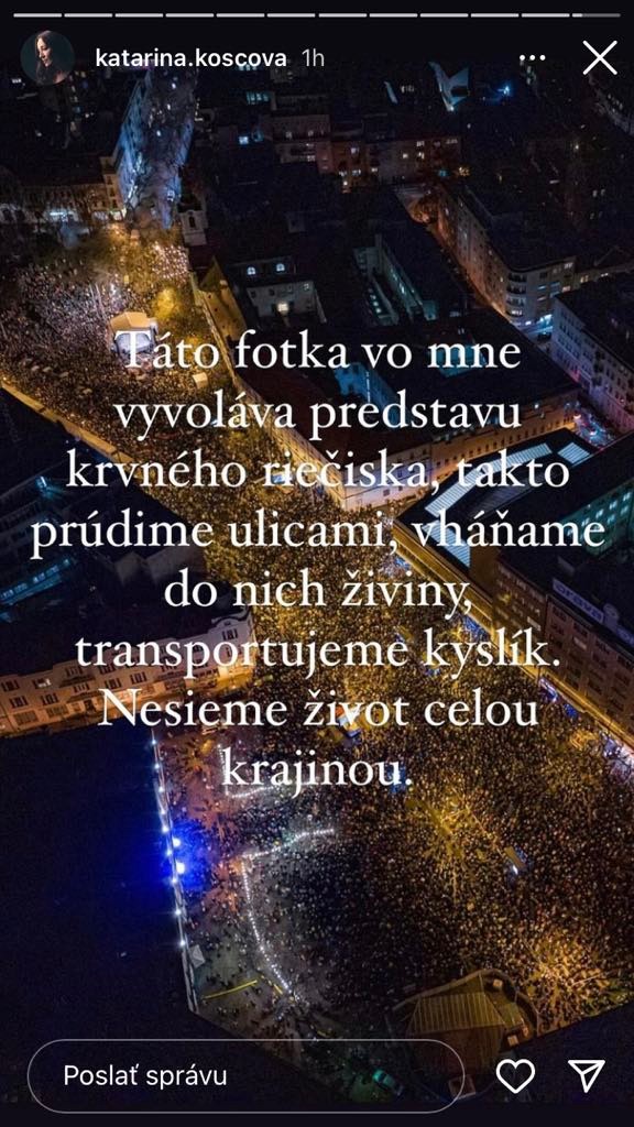 Koščová sa k politickým témam vyjadruje často.