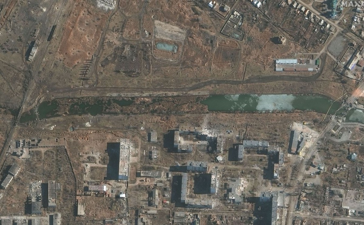 Zdjęcie satelitarne zniszczeń w Bachmucie