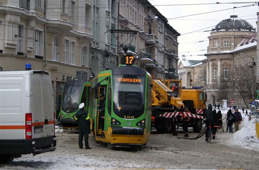 Tramwaje utknęły w śniegu