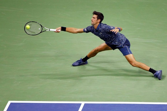 Novak Đoković na meču protiv Tenisa Sandgrena u 2. kolu US Opena