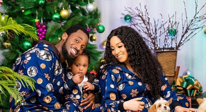 D'banj, his son and wife, Lineo Didi Kiglow [Instagram/IAMBangaLee]