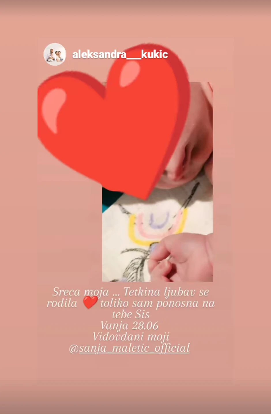 Prva slika ćerke Sanje Maletić