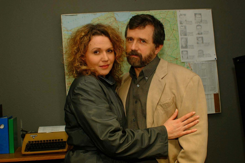 Cezary Morawski i Małgorzata Pieńkowska na planie "M jak miłość"