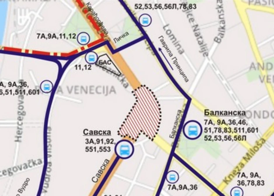 Zatvoren i deo Nemanjine do Savskog trga