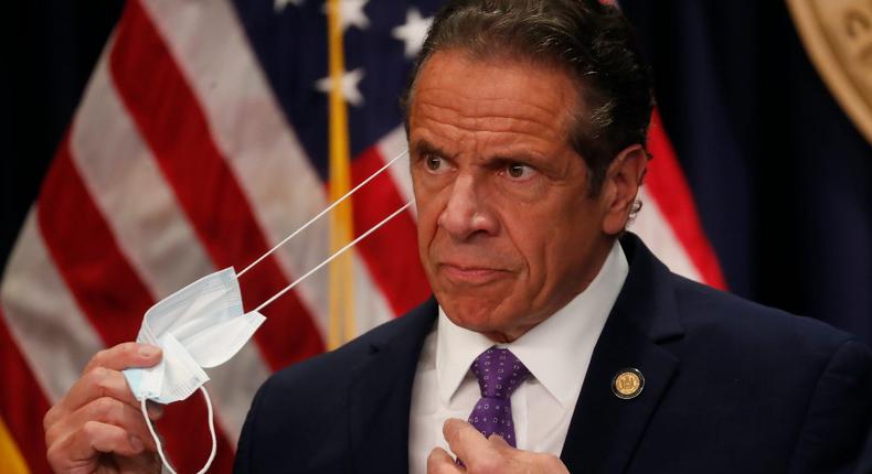 New York Gov. Andrew Cuomo at an April 19 press briefing.
