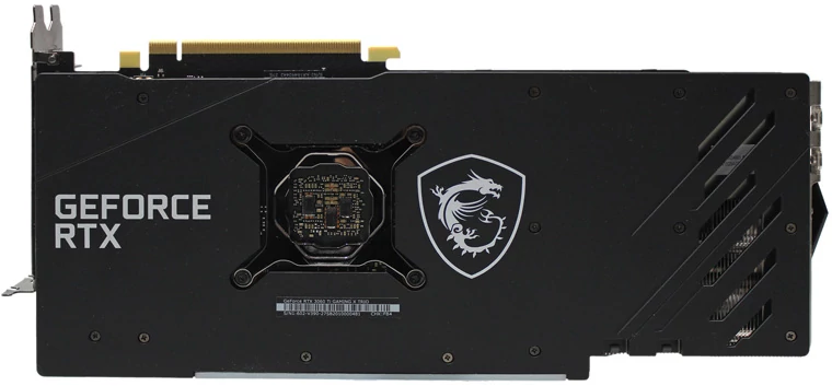 MSI GeForce RTX 3060 Ti Gaming X Trio – według producenta backplate karty wykonany jest z grafenu dzięki czemu zarówno usztywnia kartę, jak i skutecznie rozprasza ciełpło