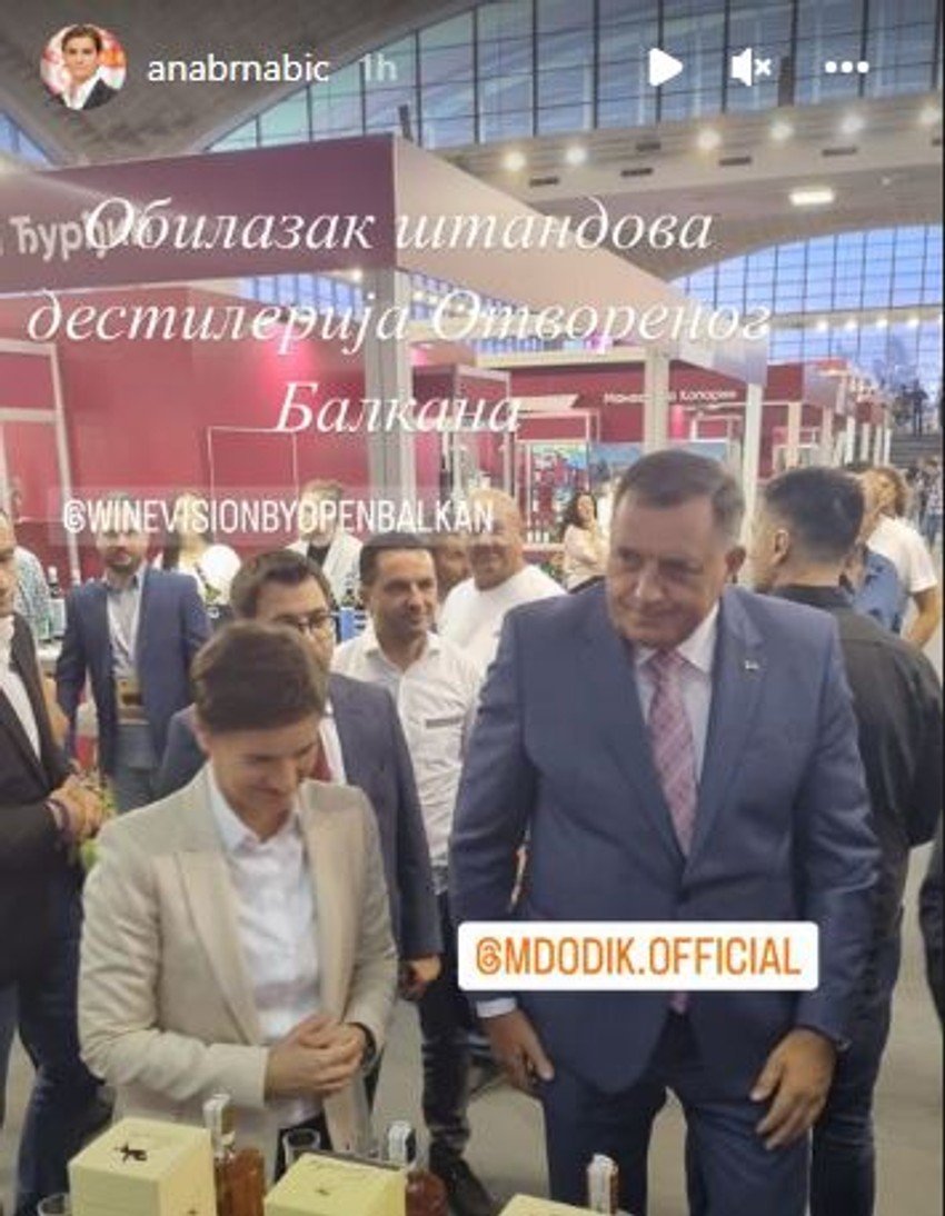 Obilazak sa sprskim članom Predsedništva BiH objavila je Brnabićeva na svom storiju