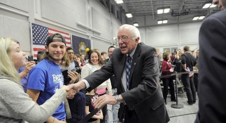 Presidential candidate Sanders takes aim at Wall Street, Clinton in speech