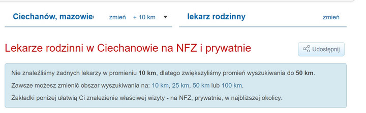 Szukanie terminów u lekarza w Ciechanowie