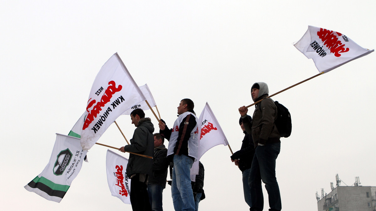 JASTRZĘBIE ZDRÓJ PROTEST POD JSW (Protestujący)