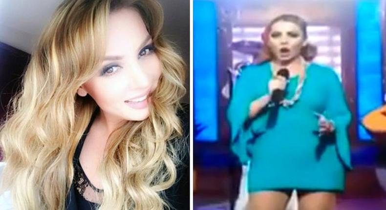 Patricia Nivada suffers sanitary malfunction on live TV