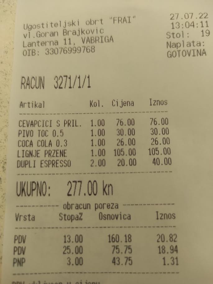 Dobrú skúsenosť so stravovaním v Chorvátsku má aj Marián.