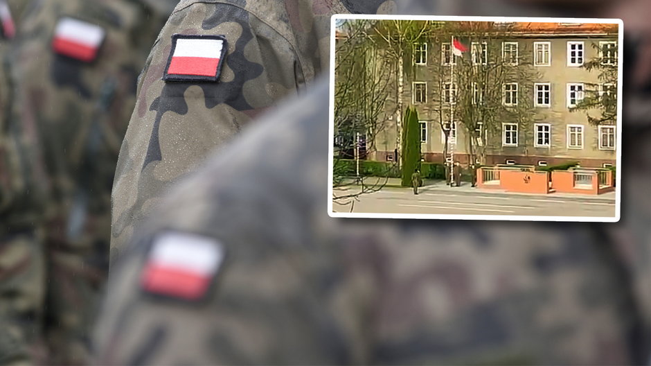 Żołnierze wciągnęli na masz odwróconą flagę Polski