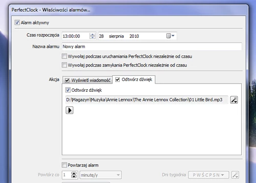 PerfectClock obsługuje budzenie za pomocą plików MP3