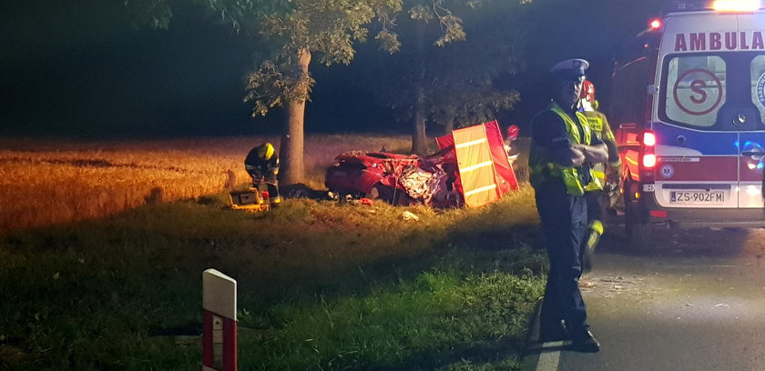 Wypadek w Zachodniopomorskiem. Auto uderzyło w drzewo. Zginęły 2 osoby