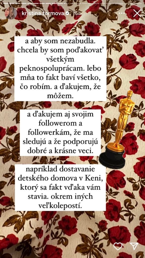 Herečka Kristína Tormová reagovala na zrušenie spoluprác.