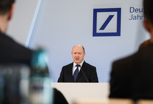 John Cryan, CEO Deutsche Banku w czasie prezentacji wyników finansowych za 2017 rok. Frankfurt, Niemcy, 2.02.2018