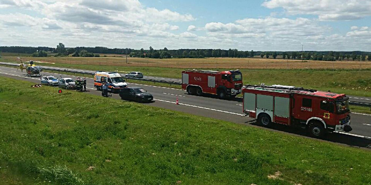 Karambol na A1. Zderzyło się siedem pojazdów