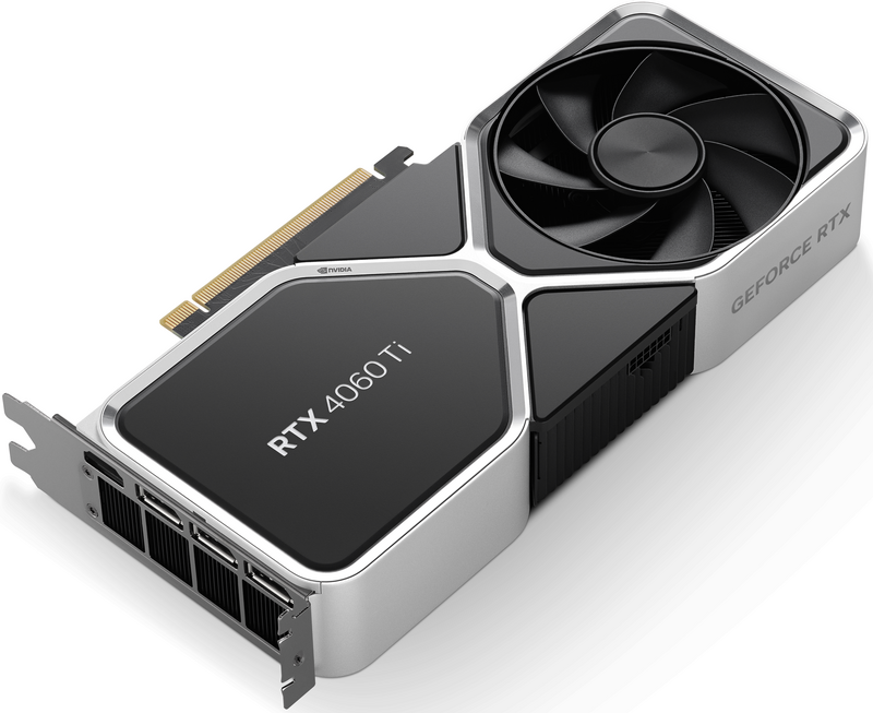 Nvidia GeForce RTX 4060 Ti (8 GB) Founders Edition – przodobok góra