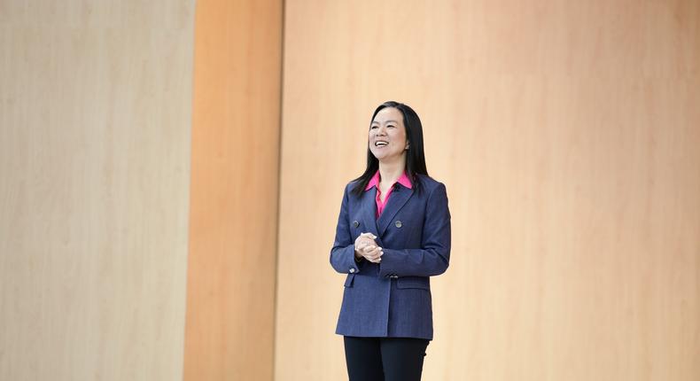 Sissie Hsiao, vice president and general manager for Google Assistant, onstage at Google IO 2023Google