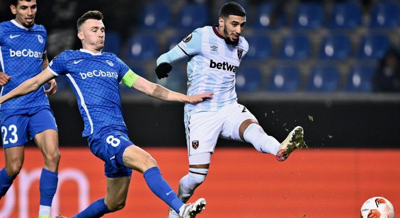 Said Benrahma (right) scored twice as West Ham drew 2-2 draw against Genk Creator: JOHAN EYCKENS